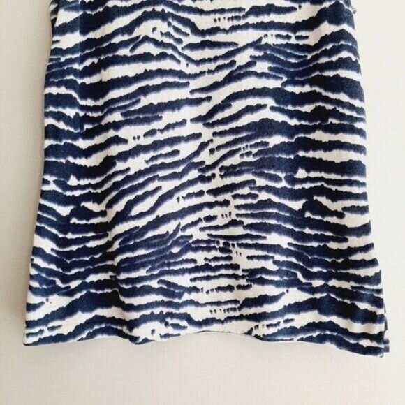 LAFAYETTE 148 Fine Knit Sleeveless Shell Top Blue & White Animal Pattern Sz S - Picture 4 of 7